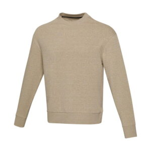 Jet sweter unisex Aware™ z okrągłym dekoltem z materiałów z recyklingu - piasek pustyni