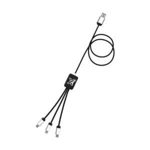 Kabel z podświetlonym logo 3w1 - SCX.design C17 - czarny