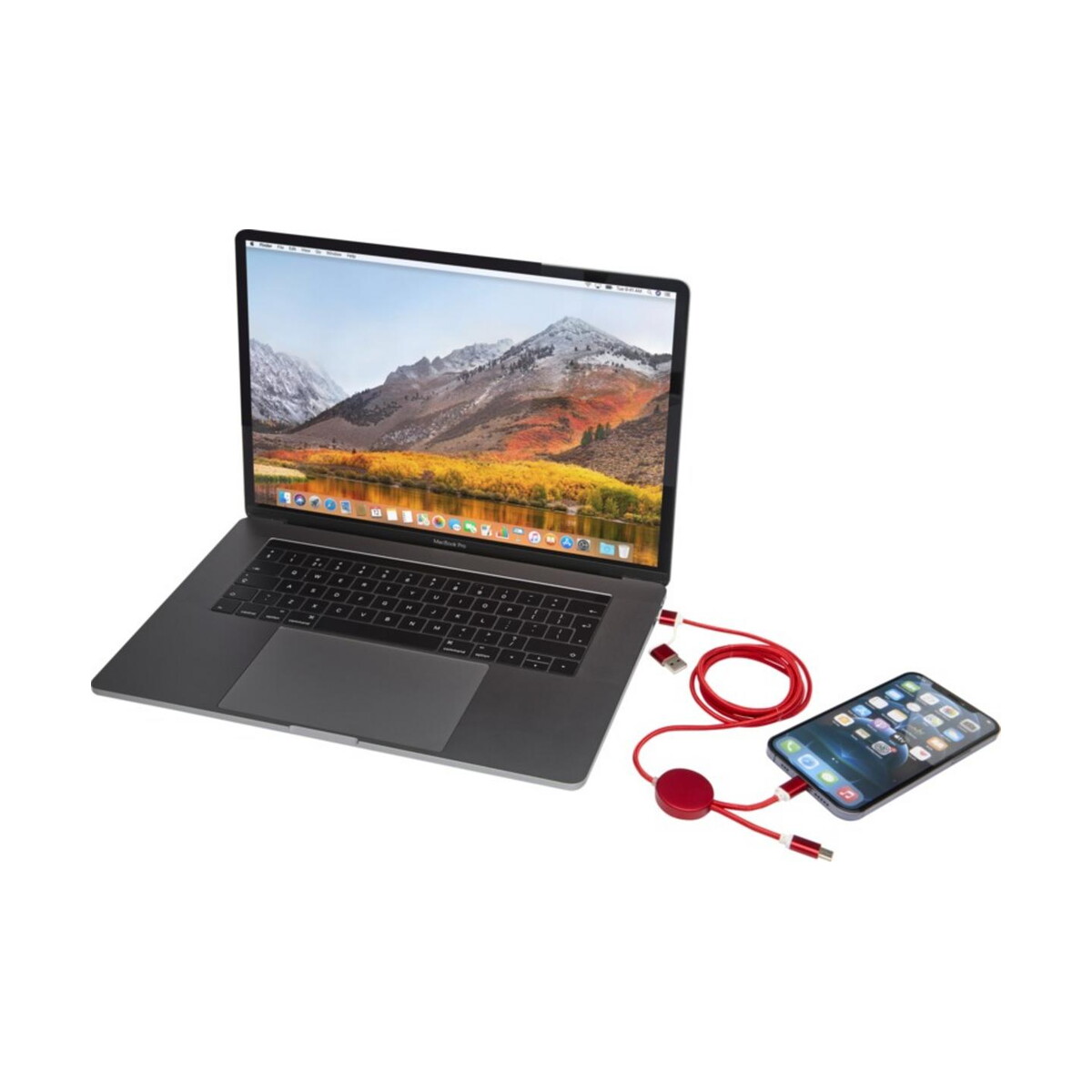 Kable usb z logo – alasia kabel do synchronizacji danych i szybkiego ładowania 5 w 1 27 w o długości 150 cm z tworzyw sztucznych i aluminium pochodzących z recyklingu 12442521_e3 Alasia kabel do synchronizacji danych i szybkiego ładowania 5 w 1 27 W o długości 150 cm z tworzyw sztucznych i aluminium pochodzących z recyklingu 12442521_e3