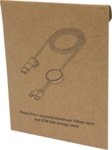 Alasia kabel do synchronizacji danych i szybkiego ładowania 5 w 1 27 W o długości 150 cm z tworzyw sztucznych i aluminium pochodzących z recyklingu 12442521_p1