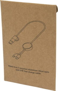 Alasia kabel do synchronizacji danych i szybkiego ładowania 5 w 1 27 W o długości 30 cm z tworzyw sztucznych i aluminium pochodzących z recyklingu 12442421_p1