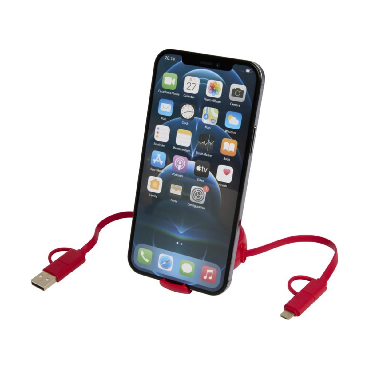 Kable usb z logo – alasia zwijany kabel do synchronizacji danych i szybkiego ładowania 5 w 1 45 w o długości 100 cm z tworzyw sztucznych i aluminium pochodzących z recyklingu 12442021_e2 Alasia zwijany kabel do synchronizacji danych i szybkiego ładowania 5 w 1 45 W o długości 100 cm z tworzyw sztucznych i aluminium pochodzących z recyklingu 12442021_e2