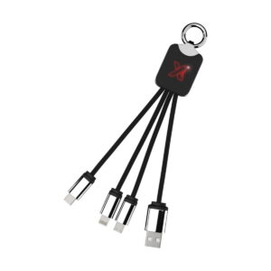 Kabel z podświetlonym logo 3w1 z brelokiem - SCX.design C15 2px00121