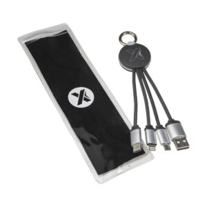 Kabel z podświetlonym logo 3w1 z brelokiem - SCX.design C16 2px00221_p1
