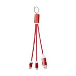 Metal kabel do ładowania 4 w 1 z aluminium z recyklingu z łańcuchem do kluczy 12438221_f1