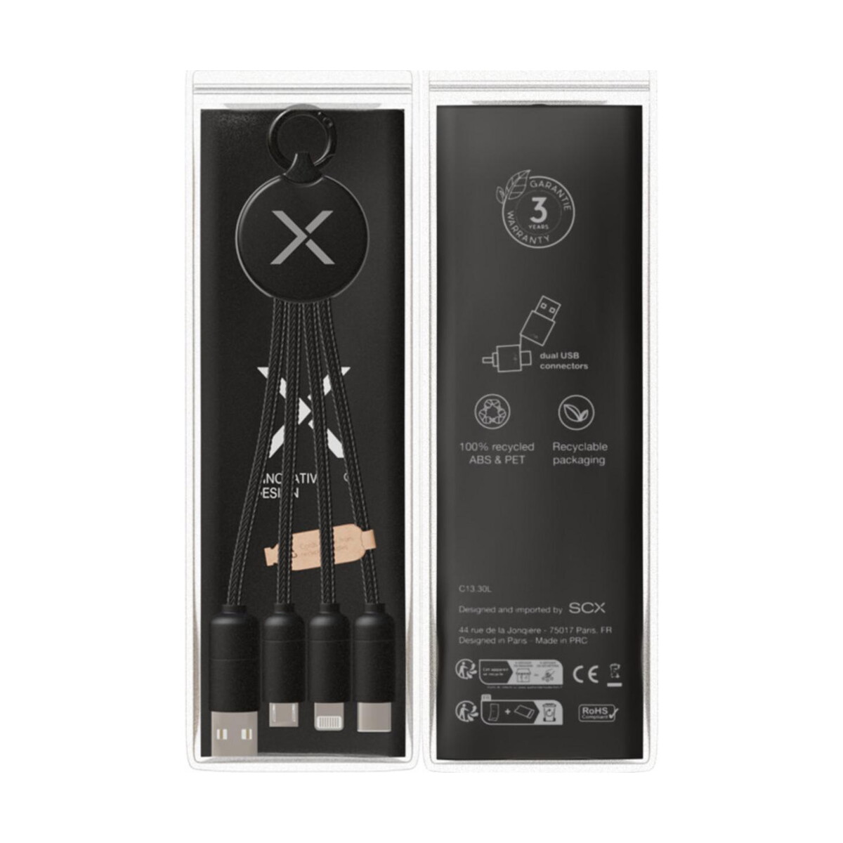 Kable usb z logo – scx.design c14 kabel do ładowania 5 w 1 o mocy 20 w 2px17990_p1 SCX.design C14 kabel do ładowania 5 w 1 o mocy 20 W 2px17990_p1