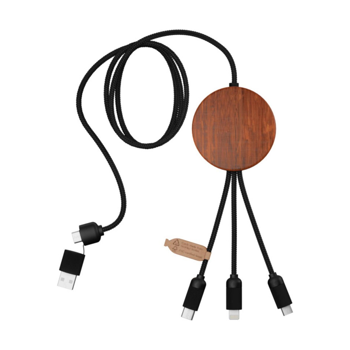 Kable usb z logo – scx.design c40 kabel ładujący z podświetlanym logo 5-w-1 rpet i z podkładką ładującą 10 w 2px07371_b1 SCX.design C40 kabel ładujący z podświetlanym logo 5-w-1 rPET i z podkładką ładującą 10 W 2px07371_b1