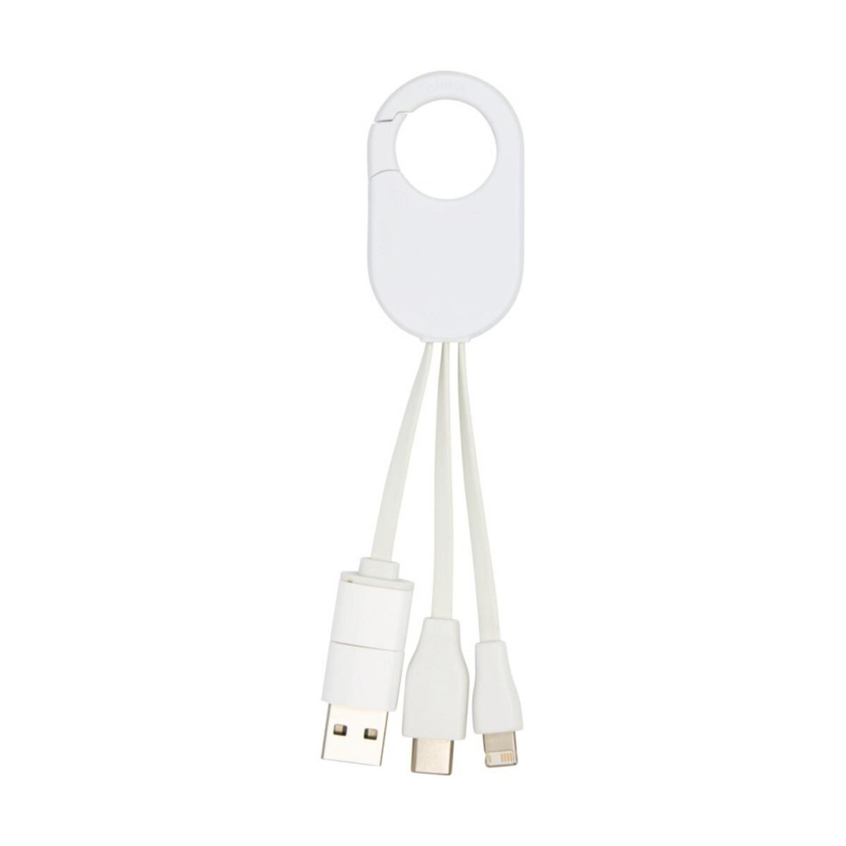 Kable usb z logo – troop kabel do ładowania 4 w 1 z tworzyw sztucznych pochodzących z recyklingu 12443501_b1 Troop kabel do ładowania 4 w 1 z tworzyw sztucznych pochodzących z recyklingu 12443501_b1