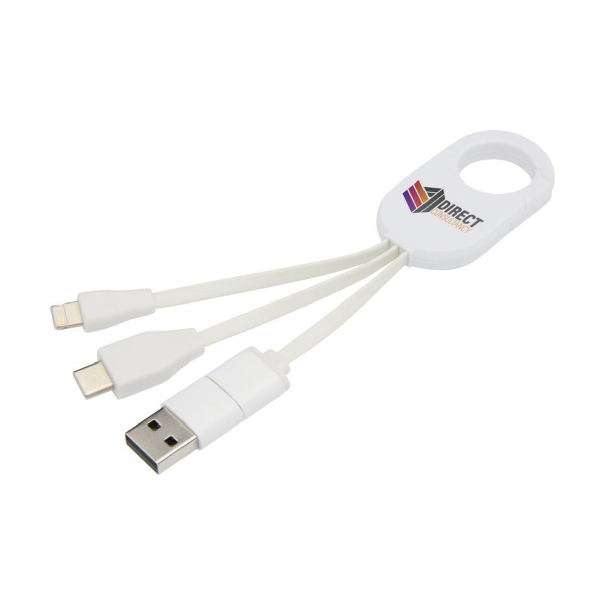 Kable usb z logo – troop kabel do ładowania 4 w 1 z tworzyw sztucznych pochodzących z recyklingu 12443501_dp_y1 Troop kabel do ładowania 4 w 1 z tworzyw sztucznych pochodzących z recyklingu 12443501_dp_y1