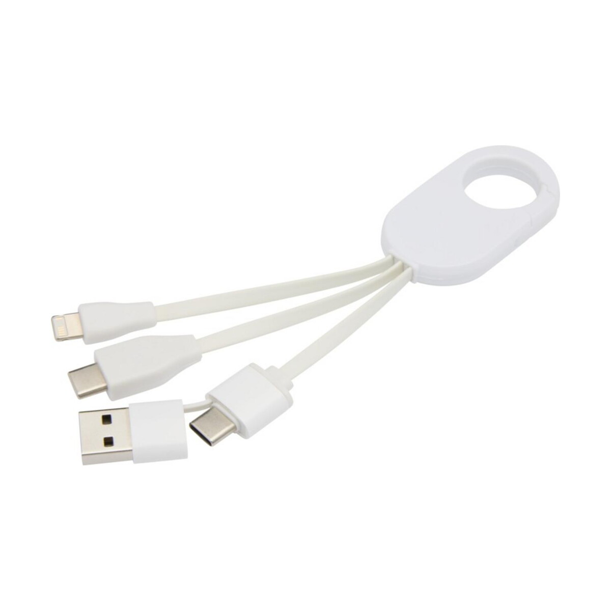Kable usb z logo – troop kabel do ładowania 4 w 1 z tworzyw sztucznych pochodzących z recyklingu 12443501_e1 Troop kabel do ładowania 4 w 1 z tworzyw sztucznych pochodzących z recyklingu 12443501_e1