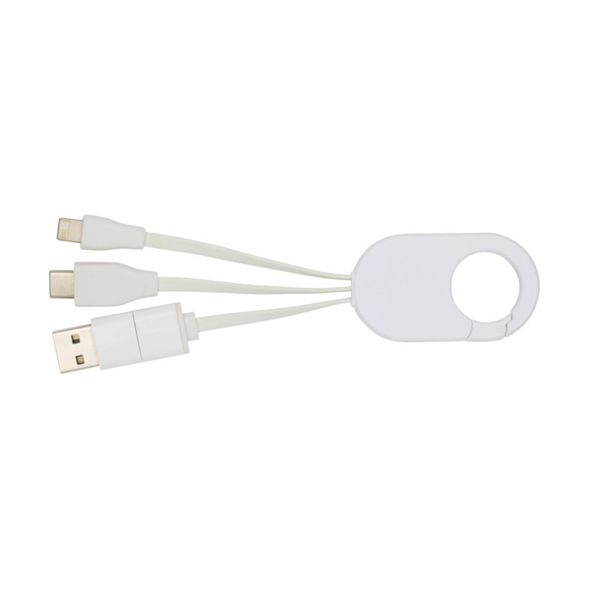 Kable usb z logo – troop kabel do ładowania 4 w 1 z tworzyw sztucznych pochodzących z recyklingu 12443501_f1 Troop kabel do ładowania 4 w 1 z tworzyw sztucznych pochodzących z recyklingu 12443501_f1