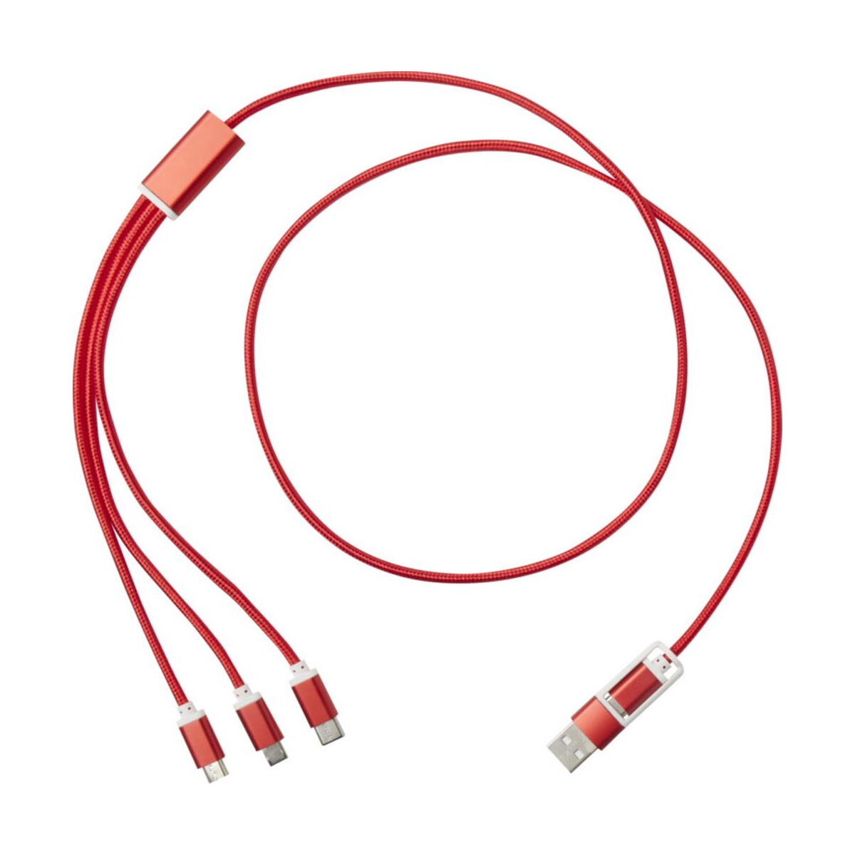 Kable usb z logo – versatile kabel do ładowania 5-1 z aluminium z recyklingu 12438621_f1 Versatile kabel do ładowania 5-1 z aluminium z recyklingu 12438621_f1
