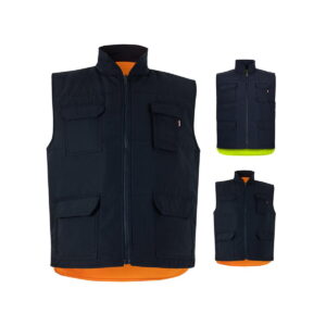 VL DIANA. Wyściełana kamizelka (220 g/m²), dwustronna i z wieloma kieszeniami, wykonana z poliestru (100%), z zamkiem błyskawicznym i dwustronnym ściągaczem 36048_set