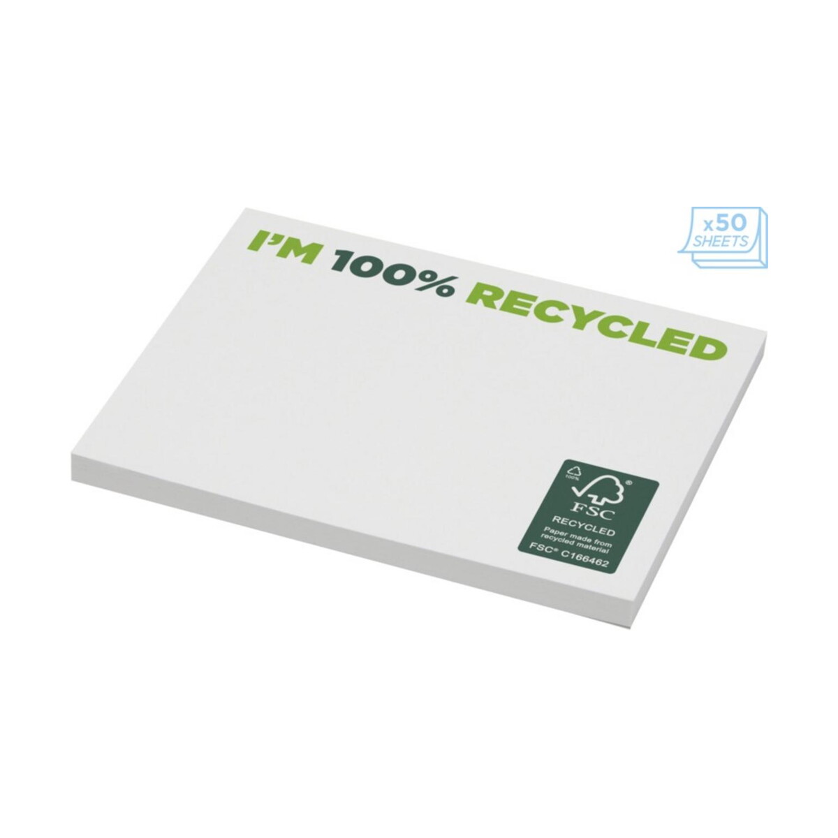 Karteczki samoprzylepne z logo – karteczki samoprzylepne z recyklingu o wymiarach 100 x 75 mm sticky-mate® 2128701_e2 Karteczki samoprzylepne z recyklingu o wymiarach 100 x 75 mm Sticky-Mate® 2128701_e2