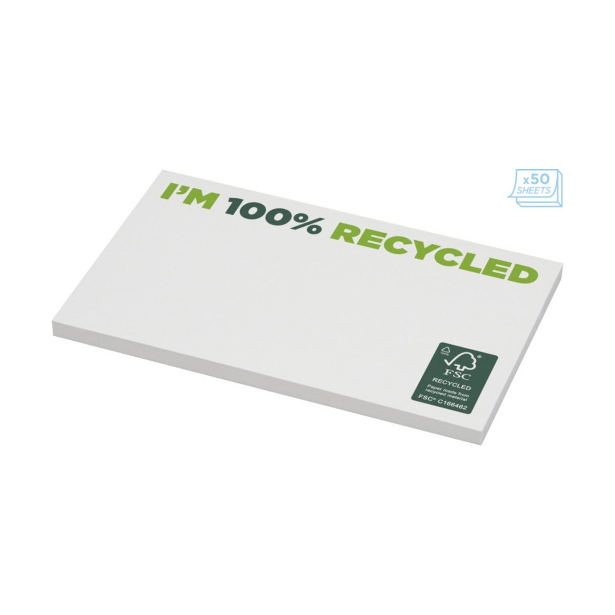 Karteczki samoprzylepne z logo – karteczki samoprzylepne z recyklingu o wymiarach 127 x 75 mm sticky-mate® 2128801_e2 Karteczki samoprzylepne z recyklingu o wymiarach 127 x 75 mm Sticky-Mate® 2128801_e2