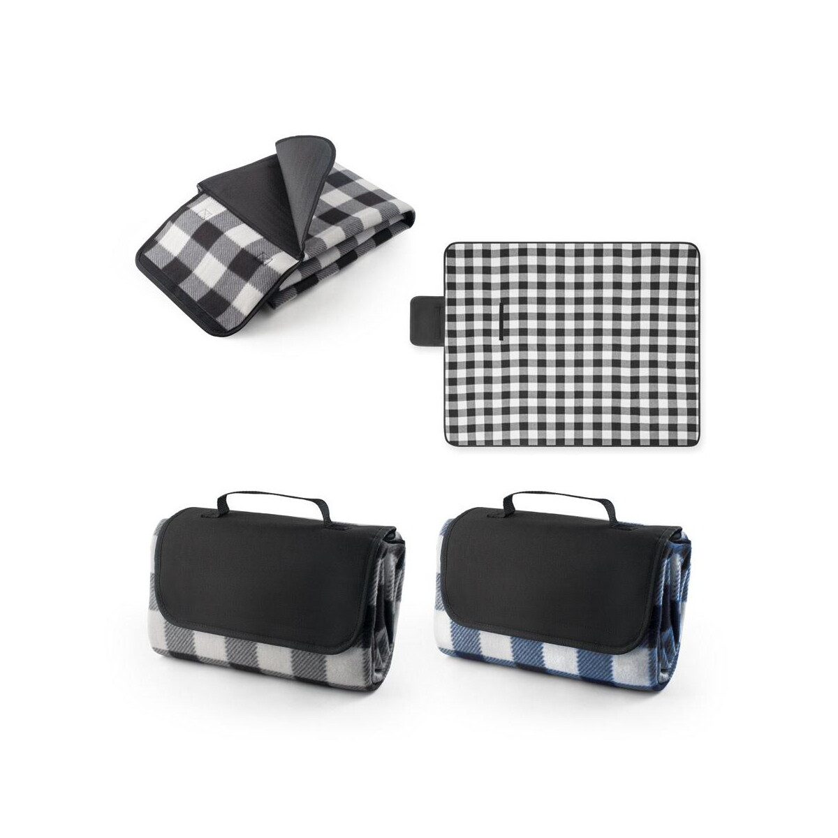 Koce piknikowe z logo – riley ii. koc piknikowy z wyściółką epe (180 g/m²) 99088_set RILEY II. Koc piknikowy z wyściółką EPE (180 g/m²) 99088_set