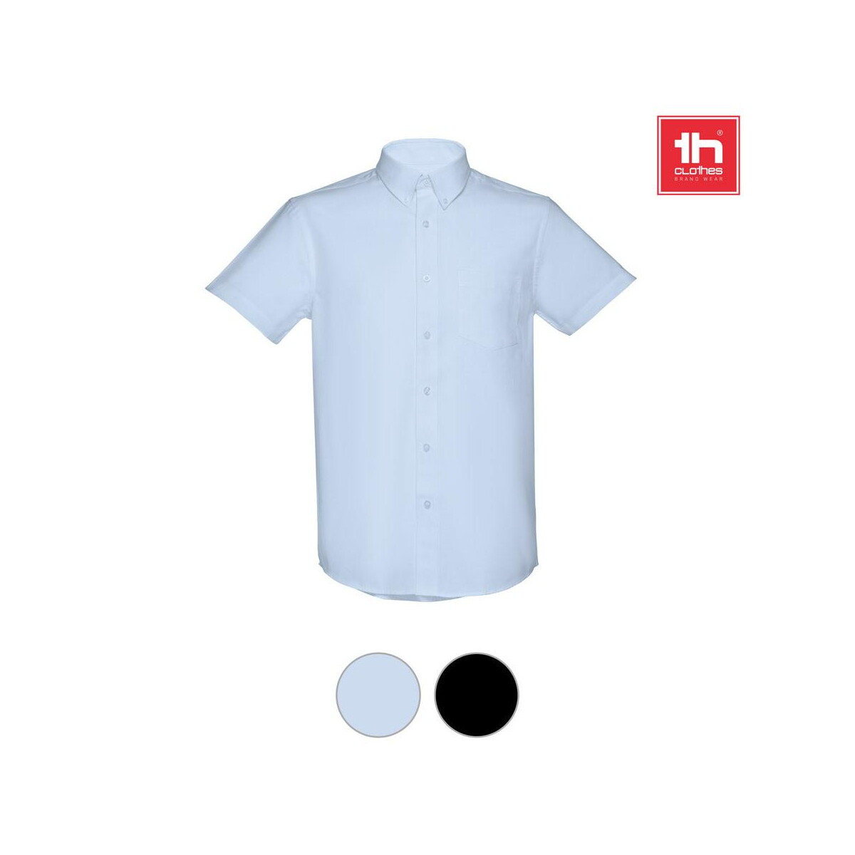 Koszule z logo – thc london. męska koszula oxford z krótkim rękawem 30157_set THC LONDON. Męska koszula oxford z krótkim rękawem 30157_set
