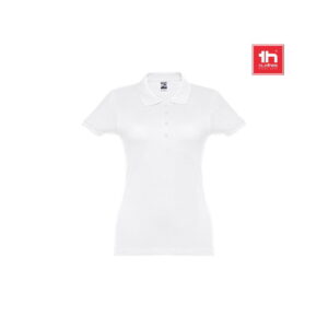 THC EVE WH. Damskie polo z krótkim rękawem taliowane z bawełny zgrzebnej 30134_set