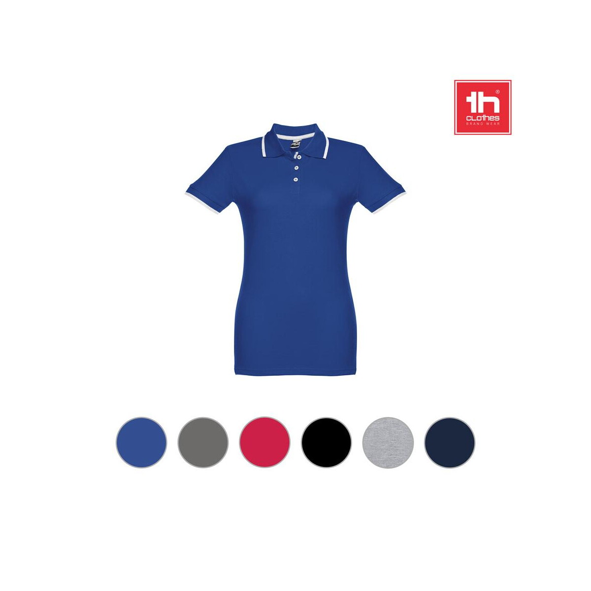Koszulki z logo – thc rome women. damski slim fit polo t-shirt 30139_a THC ROME WOMEN. Damski slim fit polo t-shirt 30139_a