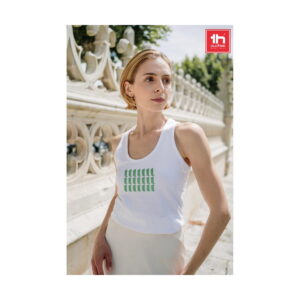 THC TIRANA WH. Damska bawełniana koszulka bez rękawów. Kolor biały 30119_set