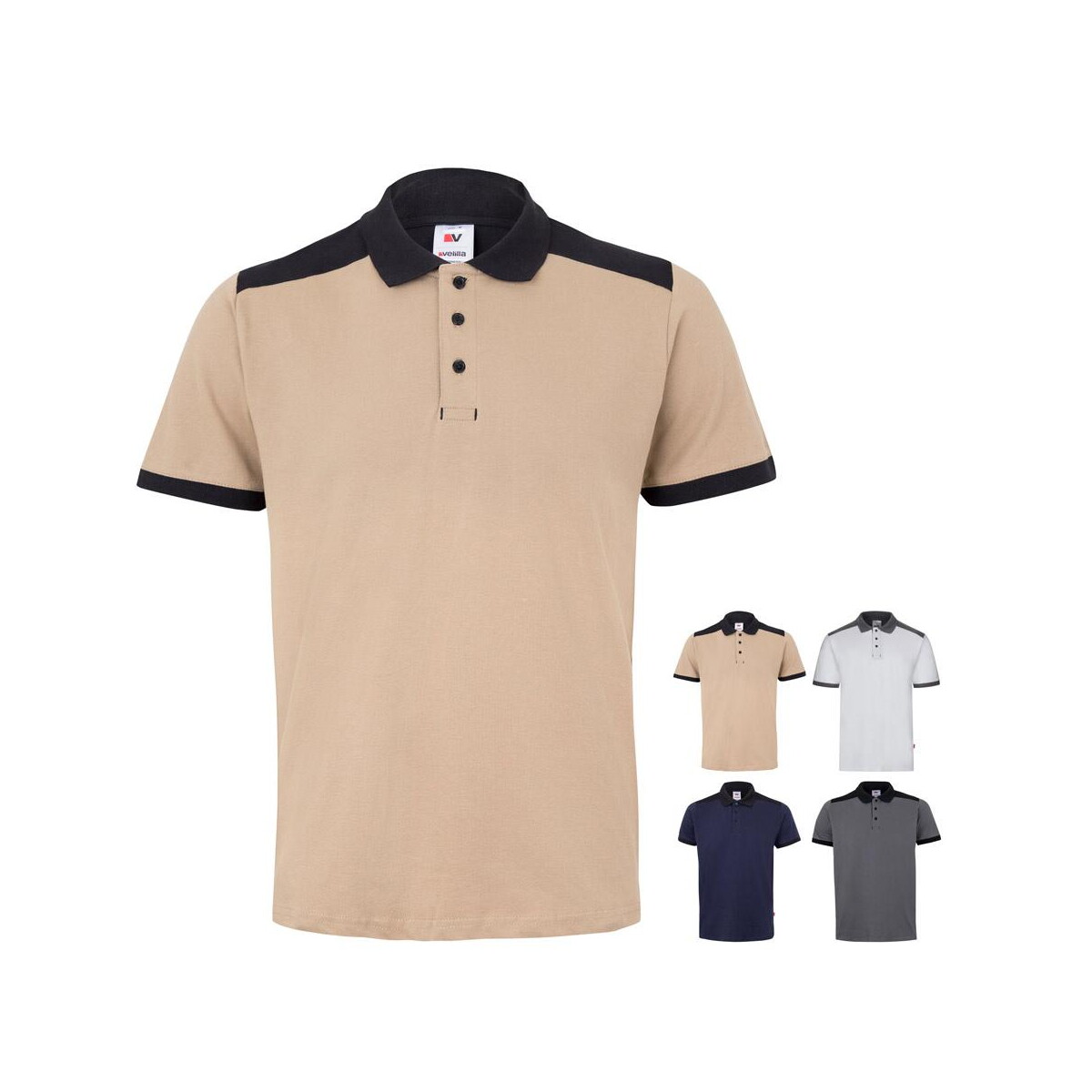 Koszulki z logo – vl veles. dwukolorowa koszulka polo piqué (180 g/m²), krótki rękaw, bawełna (60%) i poliester (40%) 36148_set VL VELES. Dwukolorowa koszulka polo piqué (180 g/m²), krótki rękaw, bawełna (60%) i poliester (40%) 36148_set