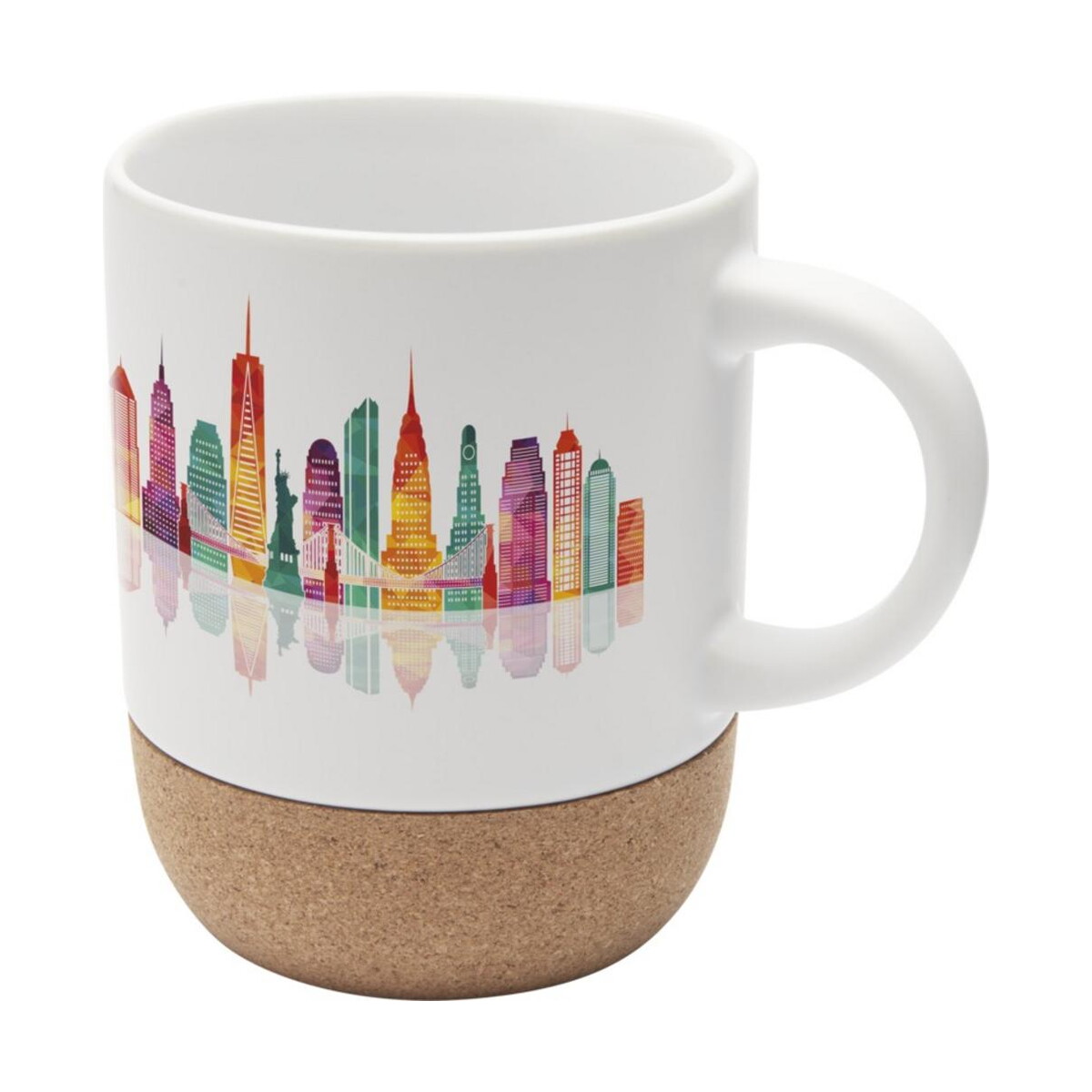 Kubki z logo – billie kubek ceramiczny z nadrukiem sublimacyjnym o pojemności 300 ml z detalami z korka 10084601_su_y1 Billie kubek ceramiczny z nadrukiem sublimacyjnym o pojemności 300 ml z detalami z korka 10084601_su_y1