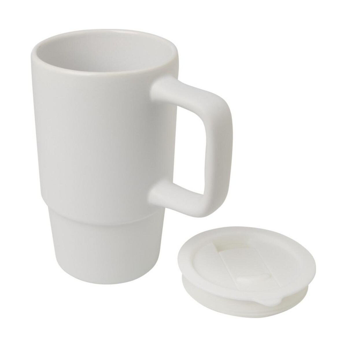 Kubki z logo – carter kubek ceramiczny o pojemności 450 ml z plastikową pokrywką 10089601_e1 Carter kubek ceramiczny o pojemności 450 ml z plastikową pokrywką 10089601_e1