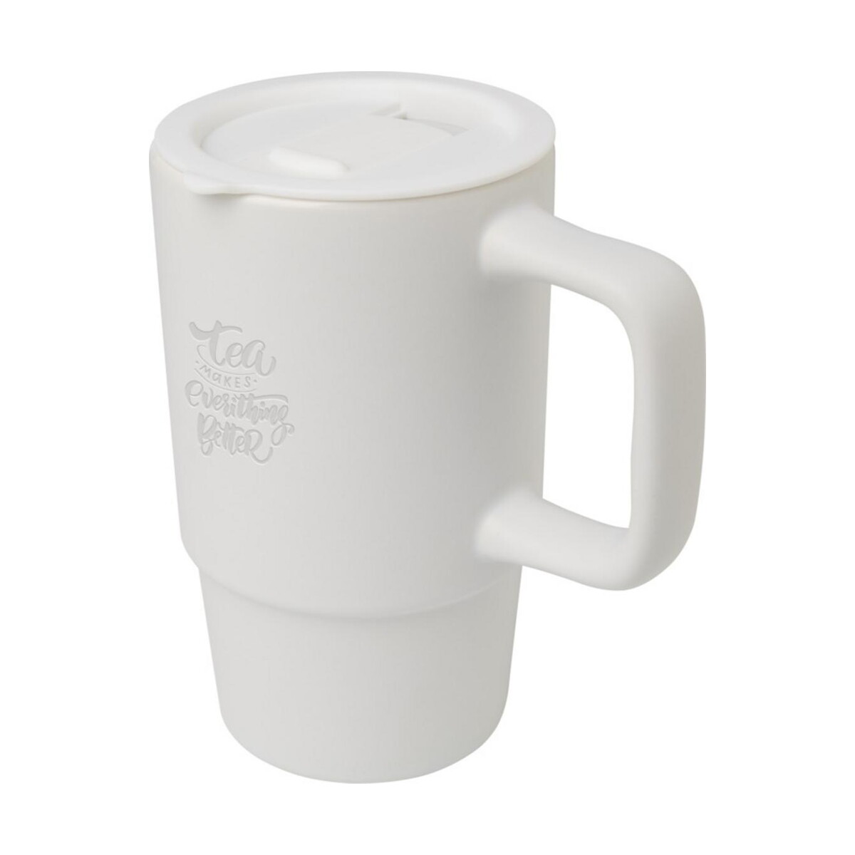 Kubki z logo – carter kubek ceramiczny o pojemności 450 ml z plastikową pokrywką 10089601_eg_y1 Carter kubek ceramiczny o pojemności 450 ml z plastikową pokrywką 10089601_eg_y1