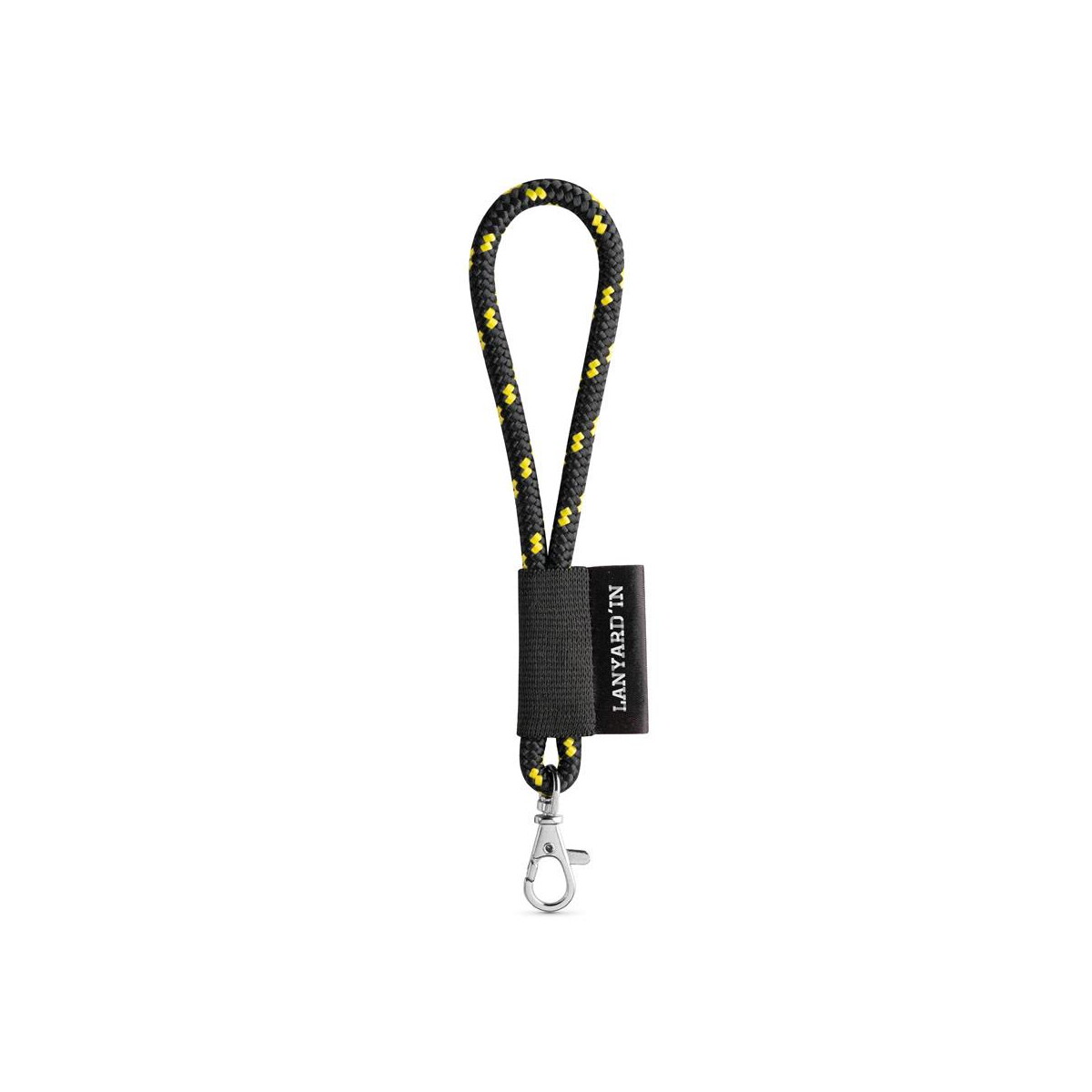 Lanyard NAUTIC Short Set. Modele standardowe – Czarny/Żółty 14001_357 Lanyard NAUTIC Short Set. Modele standardowe - Czarny/Żółty