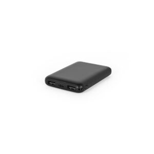 LEAKEY 5. Power bank 5.000 mAh w ABS pochodzącego z recyklingu (100% rABS) - Czarny