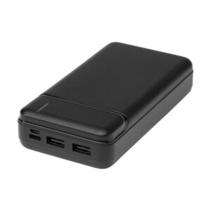 Loop powerbank o pojemności 20 000 mAh z tworzyw sztucznych pochodzących z recyklingu - czarny