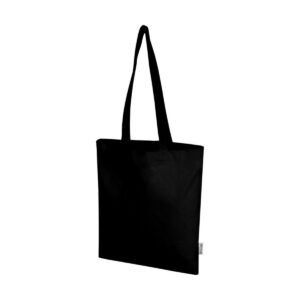 Madras Blend torba na zakupy z bawełny z recyklingu z certyfikatem GRS o gramaturze 140 g/m² i pojemności 7l - czarna