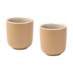 Male filiżanki ceramiczne do espresso o pojemności 90 ml - zestaw 2 sztuk - piasek pustyni