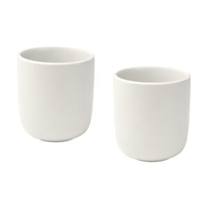 Male kubki ceramiczne o pojemności 200 ml - zestaw 2 sztuk - białe