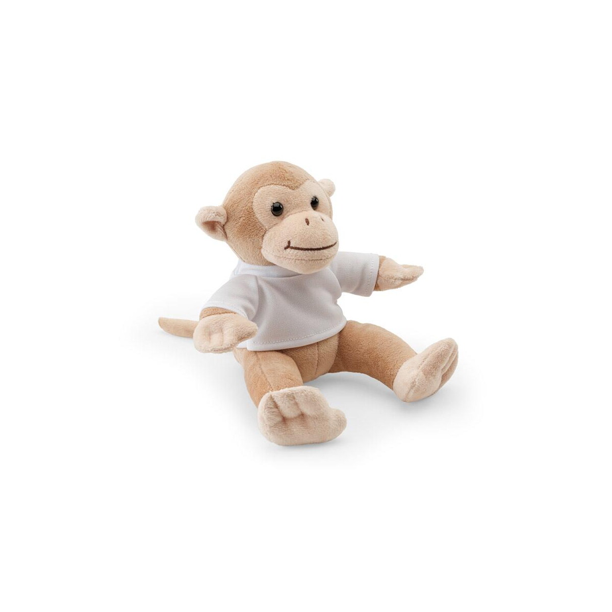 MONKY. Pluszowa zabawka w kształcie małpki z koszulką - Jasny brązowy
