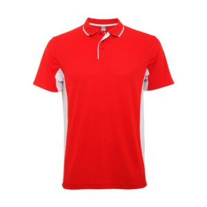 Montmelo koszulka polo unisex z krótkim rękawem - czerwona/biała
