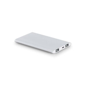 NOBEL. Power bank 7.200 mAh z aluminium pochodzącego z recyklingu (100% z rAL) - Satynowy srebrny