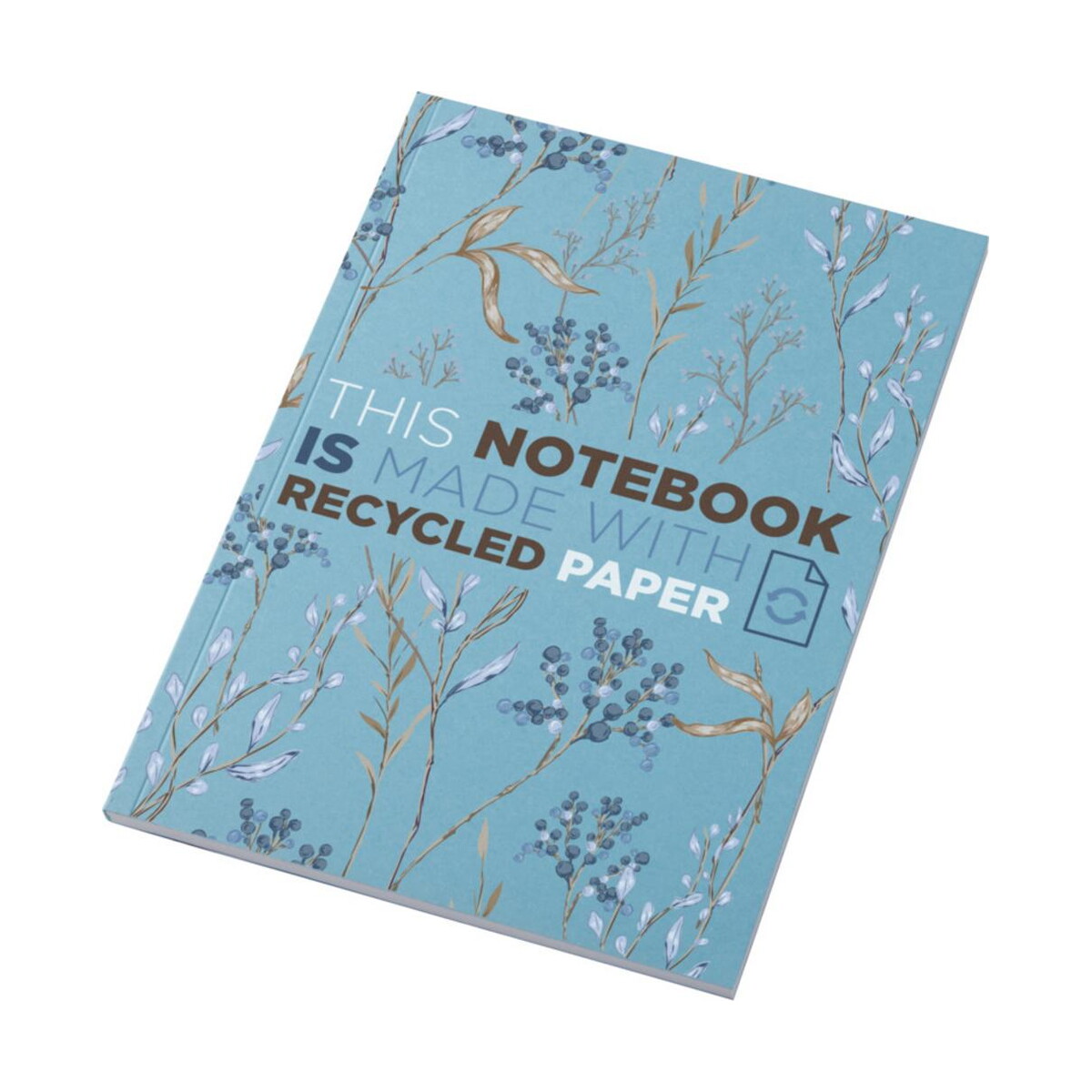 Notatnik A5 Novella Austen z miękką okładką z materiału z recyklingu, 50 kartek – niebieski 21024952 Notatnik A5 Novella Austen z miękką okładką z materiału z recyklingu, 50 kartek - niebieski
