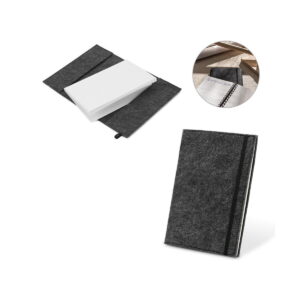 BALDWIN. Notatnik A5 z okładką z filcu z recyklingu (100% rPET) i stronami w linie w 100% z papieru pochodzącego z recyklingu 93636_set