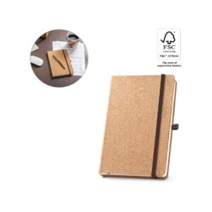 HAWKINS A5. Notatnik korkowy A5 z gładkimi stronami z certyfikowanego materiału FSC™ i innych kontrolowanych materiałów 93807_set