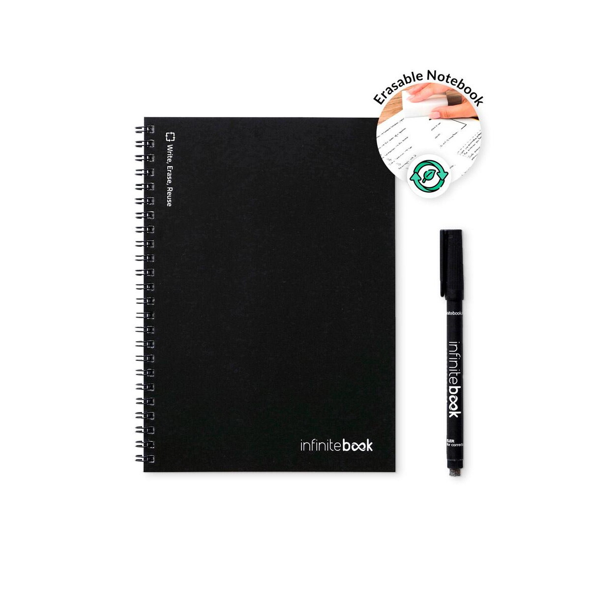 Notatniki z logo – infinitebook lined a5. infinitebook z elastyczną okładką i 15 stronami do tablicy w linie 33201_103-d INFINITEBOOK LINED A5. Infinitebook z elastyczną okładką i 15 stronami do tablicy w linie 33201_103-d