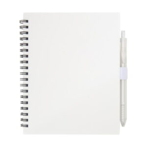 Niove zestaw notatnik w miękkiej okładce z tworzyw sztucznych pochodzących z recyklingu i długopis (niebieski tusz) 10629801_f1