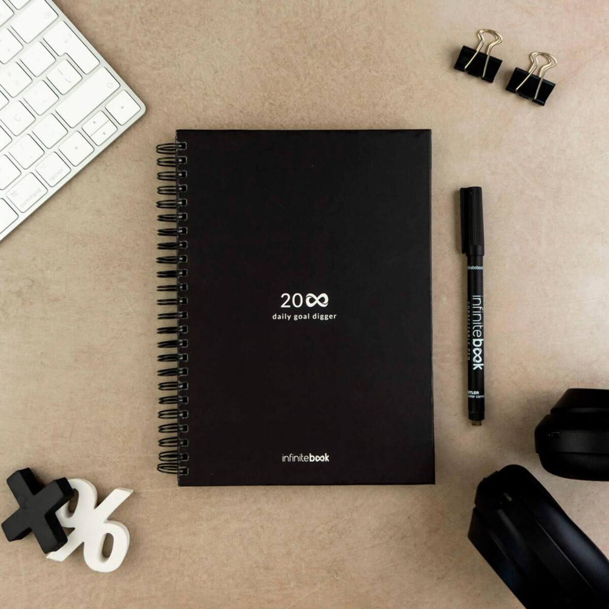 Notatniki z logo – starter kit infinite planner a5. zestaw zawiera „infinite diary”, zestaw do czyszczenia, marker i uchwyt na marker 33202_103_amb STARTER KIT INFINITE PLANNER A5. Zestaw zawiera „Infinite Diary”, zestaw do czyszczenia, marker i uchwyt na marker 33202_103_amb