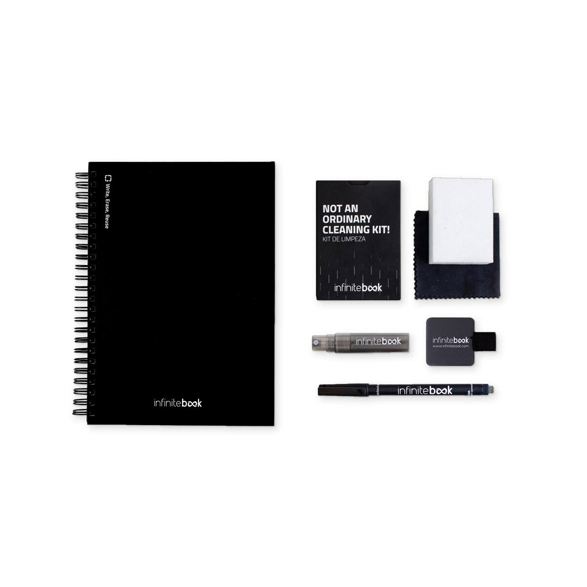 Notatniki z logo – starter kit infinitebook a5. zestaw zawiera „infinitebook”, zestaw do czyszczenia, marker i uchwyt na marker 33203_103-d STARTER KIT INFINITEBOOK A5. Zestaw zawiera „Infinitebook”, zestaw do czyszczenia, marker i uchwyt na marker 33203_103-d