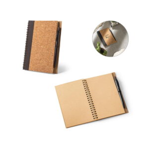 VICENTE. Notatnik B6 z korka i PET pochodzącego z recyklingu (100% rPET) z długopisem 93285_set
