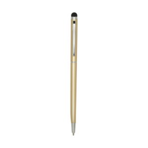 Ore aluminium ballpoint pen with stylus (blue ink) - biały