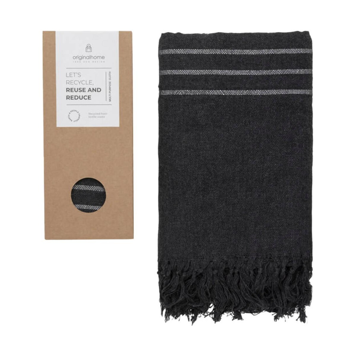 Originalhome tkanina z recyklingu — 85 x 175 cm – czarna 11342590 Originalhome tkanina z recyklingu — 85 x 175 cm - czarna