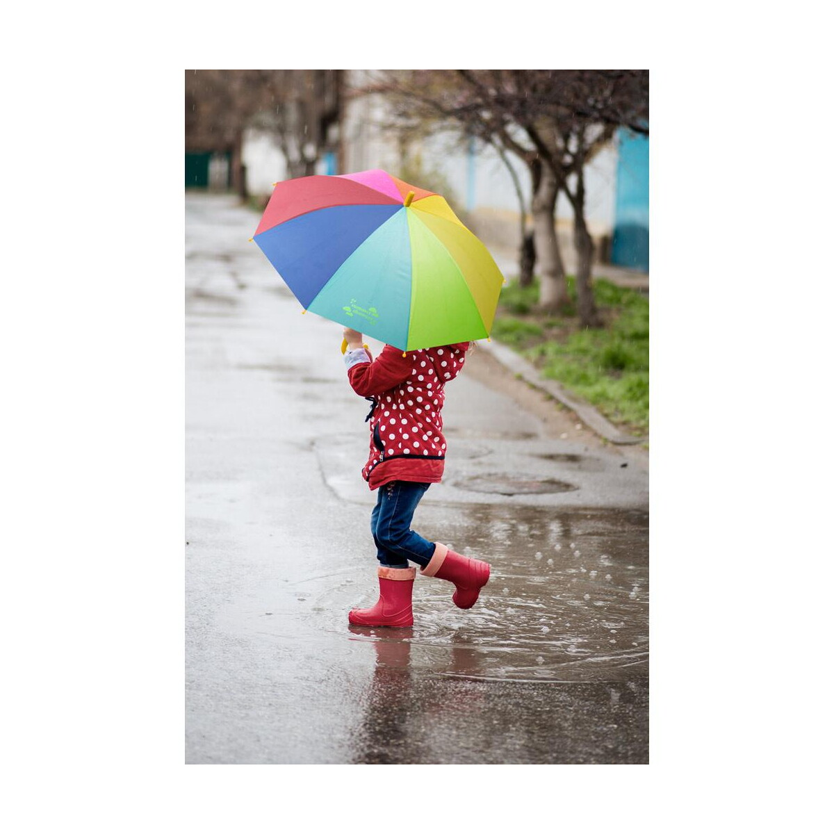 Parasole klasyczne z logo – olivia. 19-calowy kolorowy parasol dla dzieci z poliestru 190t 99168_amb OLIVIA. 19-calowy kolorowy parasol dla dzieci z poliestru 190T 99168_amb