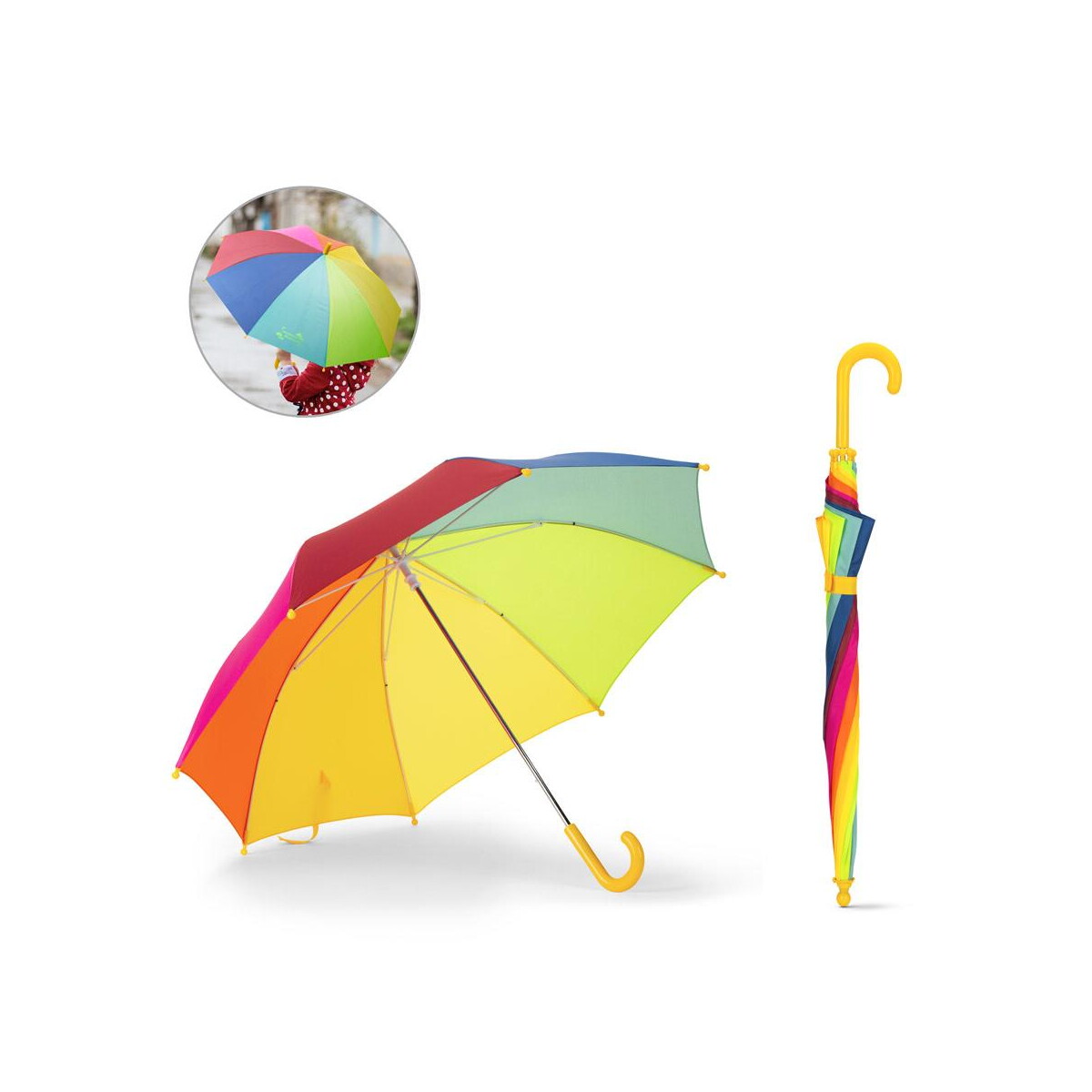 Parasole klasyczne z logo – olivia. 19-calowy kolorowy parasol dla dzieci z poliestru 190t 99168_set OLIVIA. 19-calowy kolorowy parasol dla dzieci z poliestru 190T 99168_set