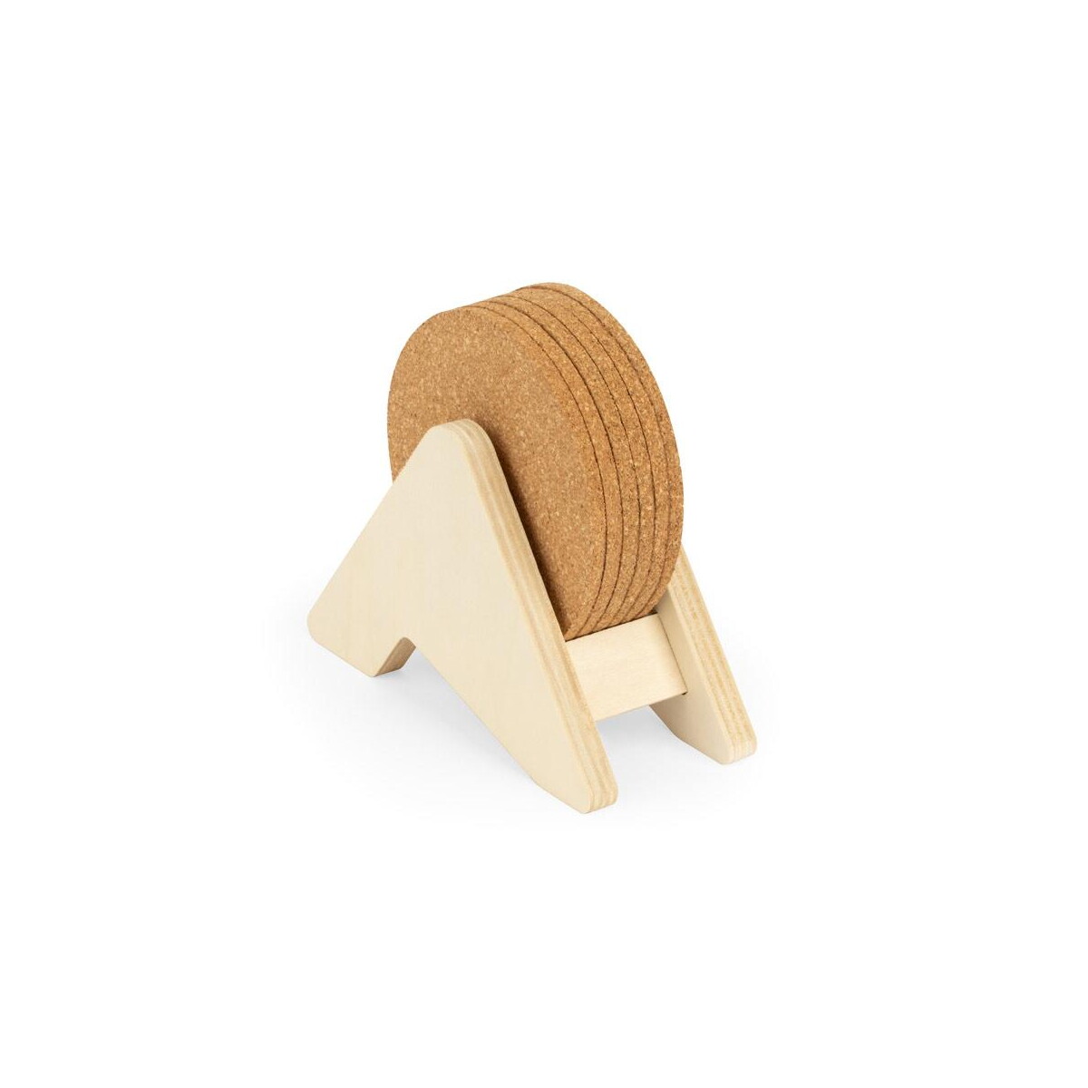 PLYCORK. Stojak ze sklejki z 6 korkowymi podstawkami – Naturalne 94368_160 PLYCORK. Stojak ze sklejki z 6 korkowymi podstawkami - Naturalne